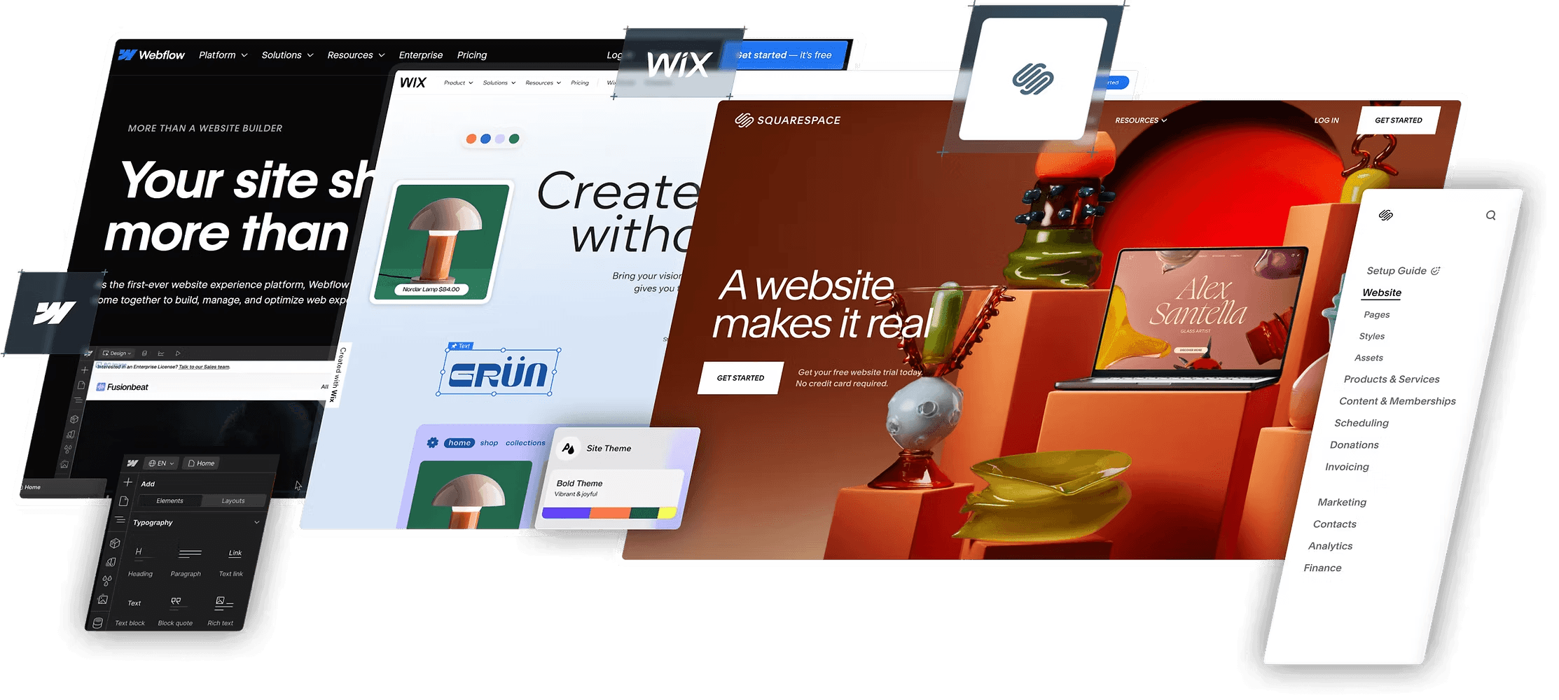 Wix Studio, WordPress, Webflow and Shopify editors compared in the free platform guide