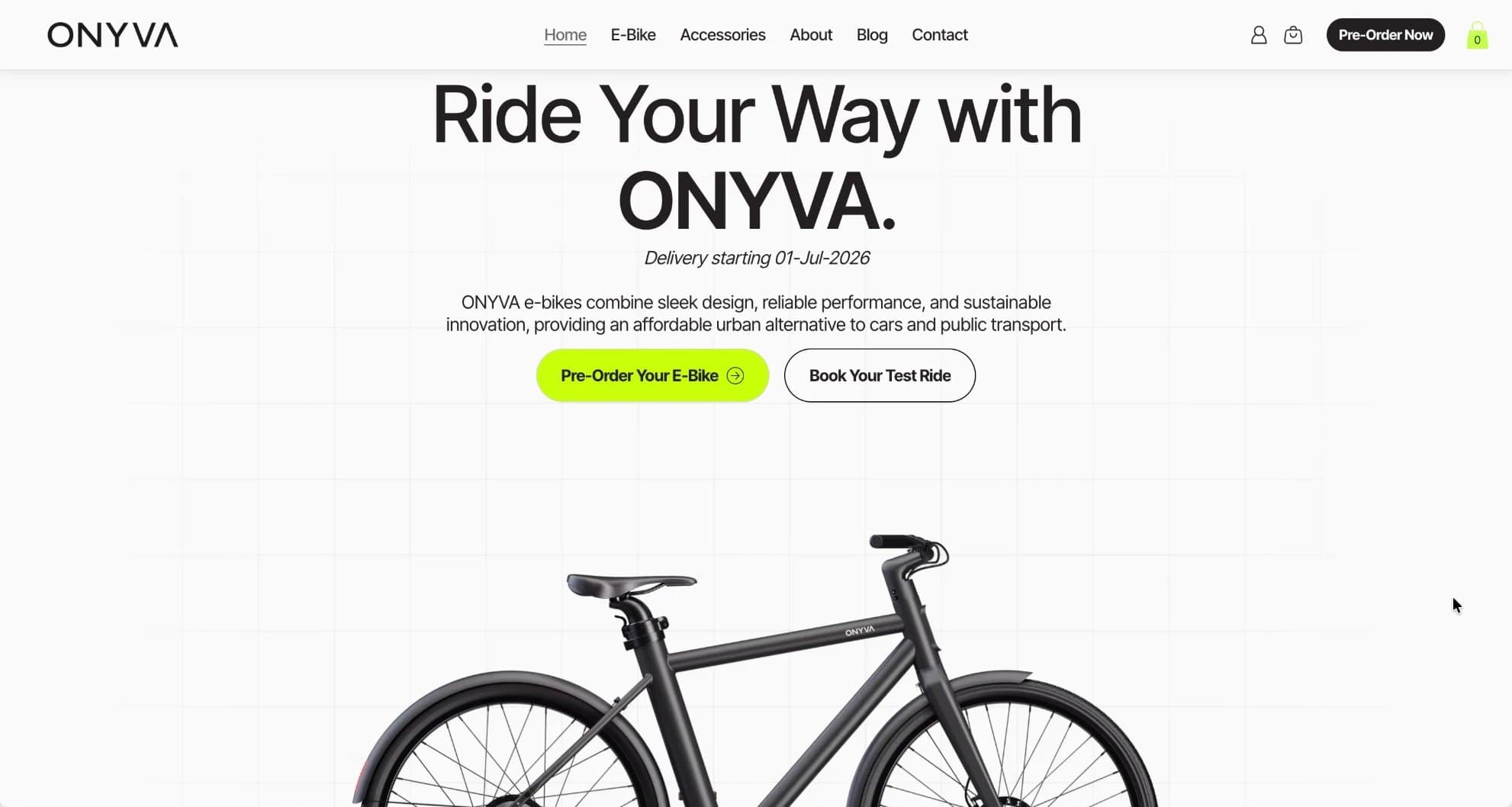 ONYVA website homepage, designed and built by Shayan Ramezani